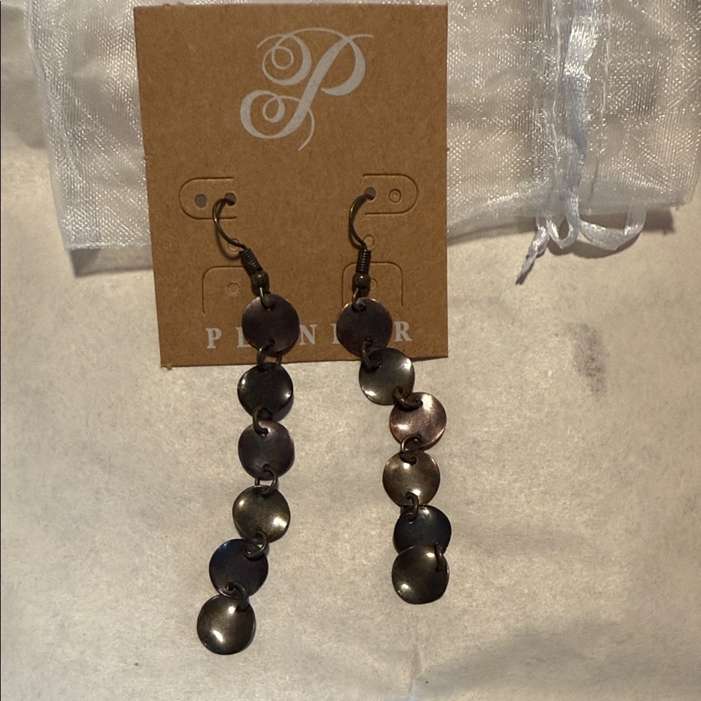 Plunder Metallic Disc Drop Earrings